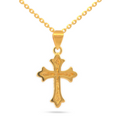 22K Gold Double Side Cross Pendant